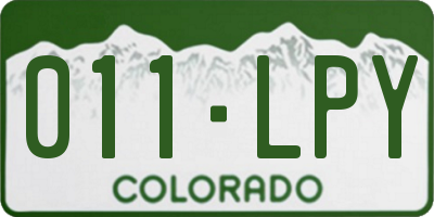 CO license plate 011LPY