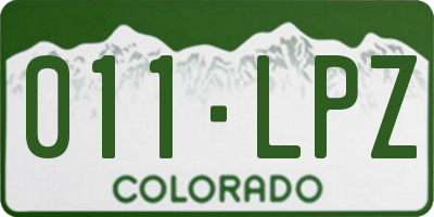 CO license plate 011LPZ