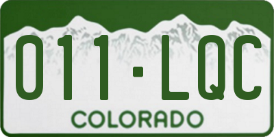 CO license plate 011LQC