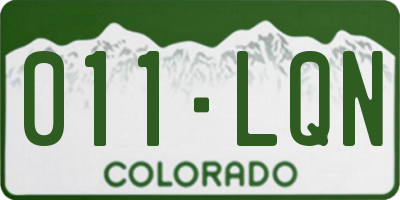 CO license plate 011LQN