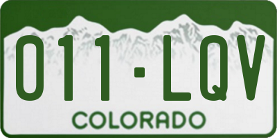 CO license plate 011LQV