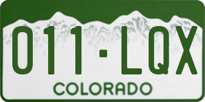 CO license plate 011LQX