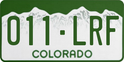 CO license plate 011LRF