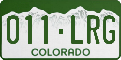 CO license plate 011LRG