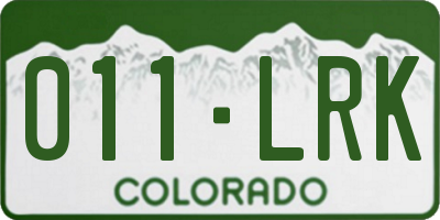 CO license plate 011LRK