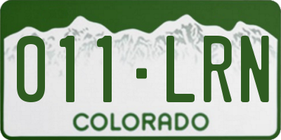 CO license plate 011LRN
