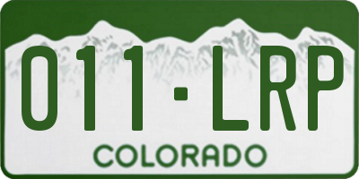 CO license plate 011LRP