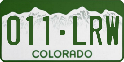 CO license plate 011LRW