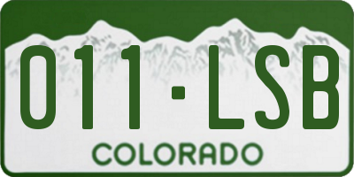 CO license plate 011LSB