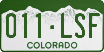 CO license plate 011LSF