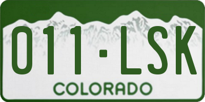 CO license plate 011LSK