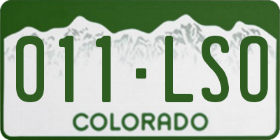 CO license plate 011LSO