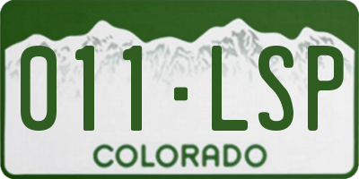 CO license plate 011LSP