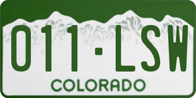 CO license plate 011LSW