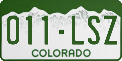 CO license plate 011LSZ