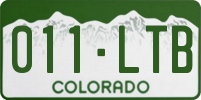 CO license plate 011LTB