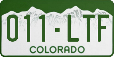 CO license plate 011LTF