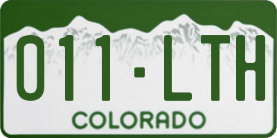 CO license plate 011LTH