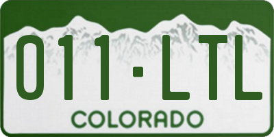 CO license plate 011LTL