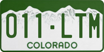 CO license plate 011LTM