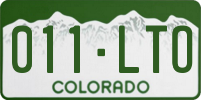 CO license plate 011LTO
