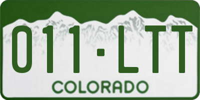 CO license plate 011LTT