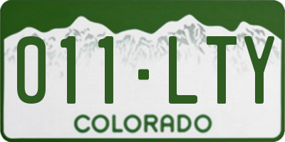 CO license plate 011LTY