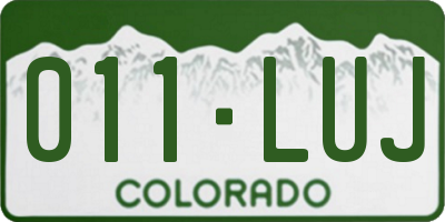 CO license plate 011LUJ