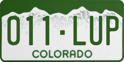CO license plate 011LUP