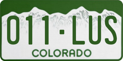 CO license plate 011LUS