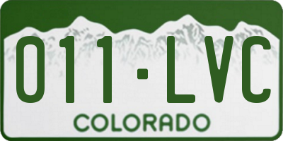 CO license plate 011LVC