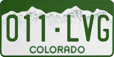 CO license plate 011LVG