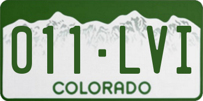 CO license plate 011LVI