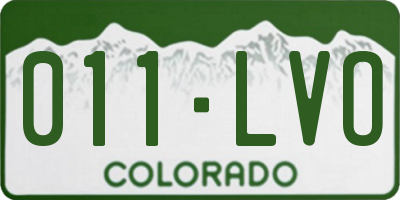 CO license plate 011LVO