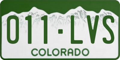 CO license plate 011LVS