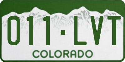 CO license plate 011LVT