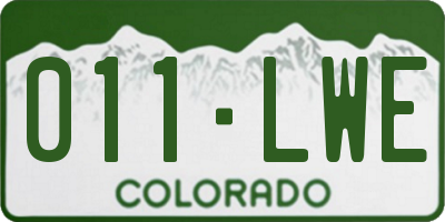 CO license plate 011LWE