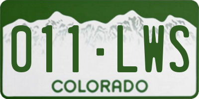 CO license plate 011LWS