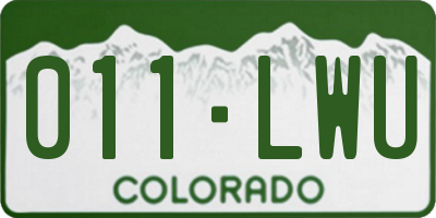 CO license plate 011LWU