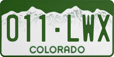 CO license plate 011LWX