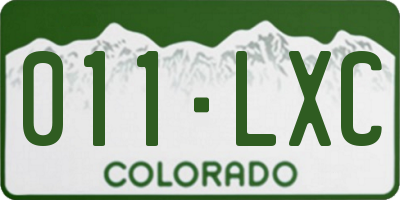 CO license plate 011LXC