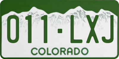 CO license plate 011LXJ
