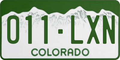 CO license plate 011LXN