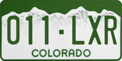 CO license plate 011LXR
