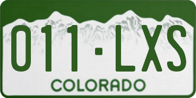 CO license plate 011LXS