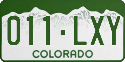 CO license plate 011LXY
