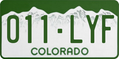 CO license plate 011LYF