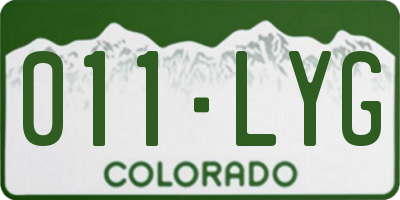 CO license plate 011LYG