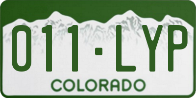 CO license plate 011LYP