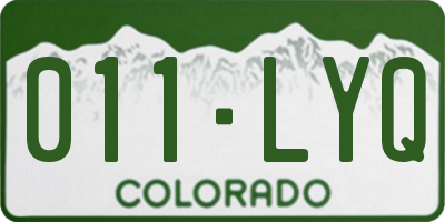 CO license plate 011LYQ